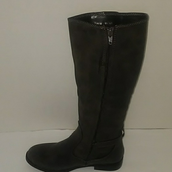 Report Shoes Womens Gray Leather Riding Boots Size 8m Poshmark